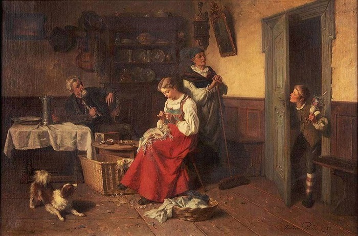 Theodore Gerard Belgian, 1829-1895 Cupid's Messenger, 1883 (700x463, 127Kb)