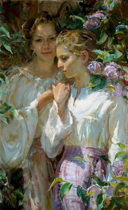 Daniel Gerhartz Amidst the Lilacs. (429x700, 71Kb)