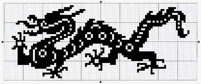 Картинки драконы по клеткам