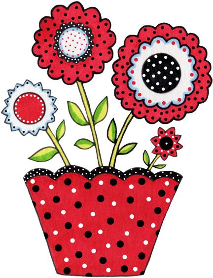 Polka Dot Flowers (432x563, 62Kb)