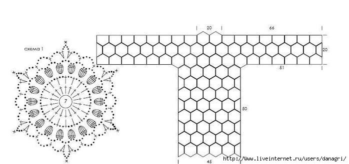 Кофта из шестигранника крючком схема и описание
