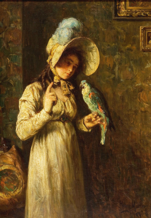 Girl with Parrot, 1904 (484x700, 436Kb)