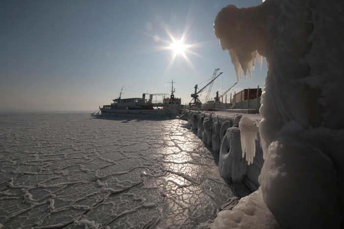 Фото евпатории замерзло море