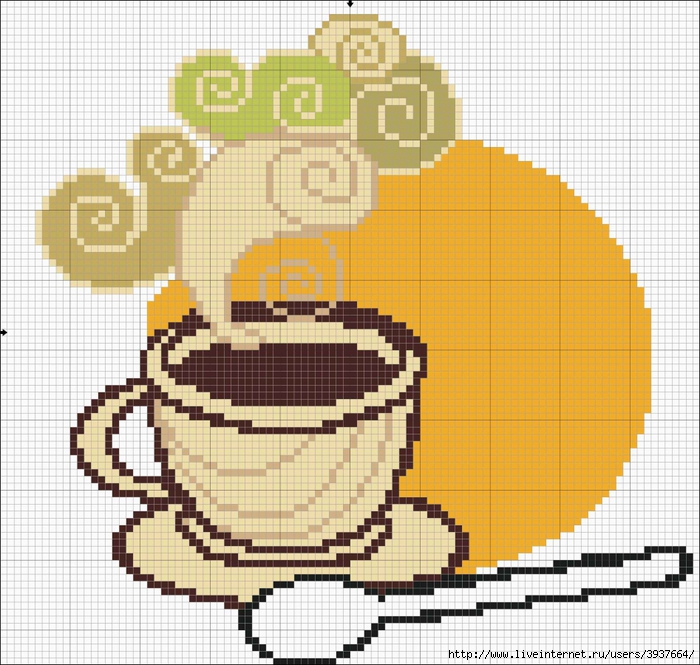 Чашка кофе. | Схемы вышивки крестом, вышивка крестиком
