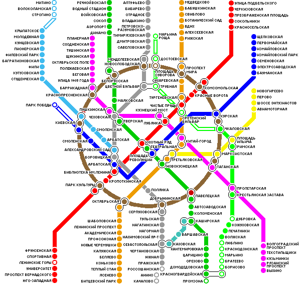 Карта метро москвы 1995 года