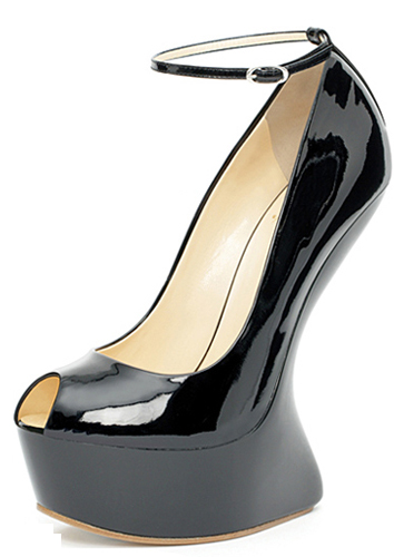 Giuseppe Zanotti Peep-toe pumps sculpted wedge (354x500, 105Kb)