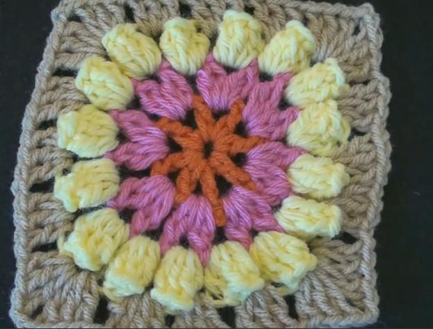 Popcorn Flower Crochet Granny Square (623x474, 47Kb)