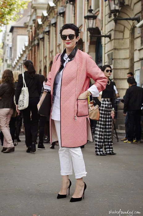 Garance Dore, pink coat (463x700, 324Kb)