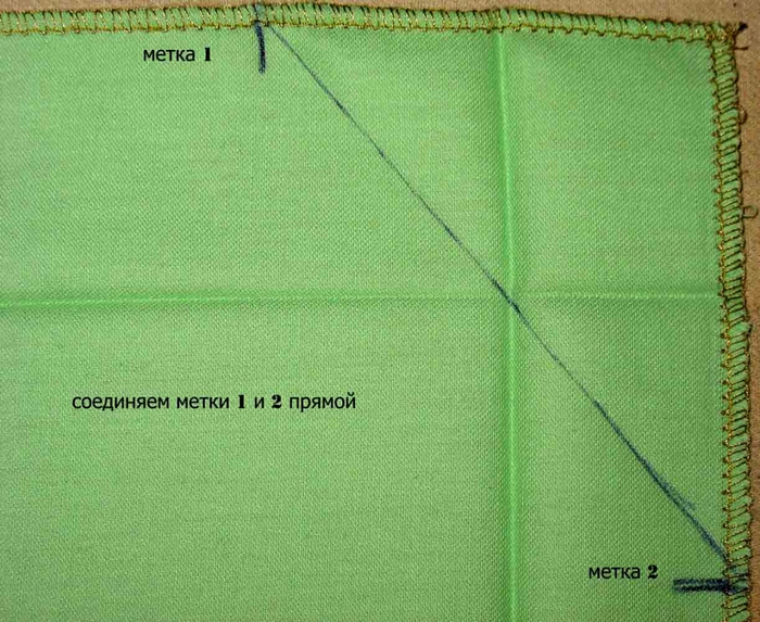 Подшить салфетку уголком схема