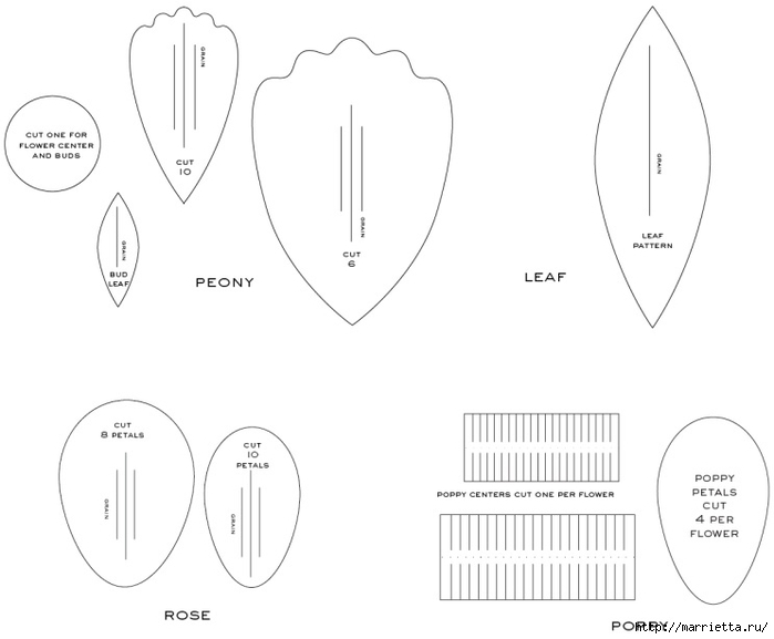 Схемы Цветов Из Бумаги
