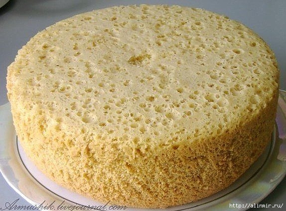 нежный бисквит для торта Без духовки (574x424, 178Kb)
