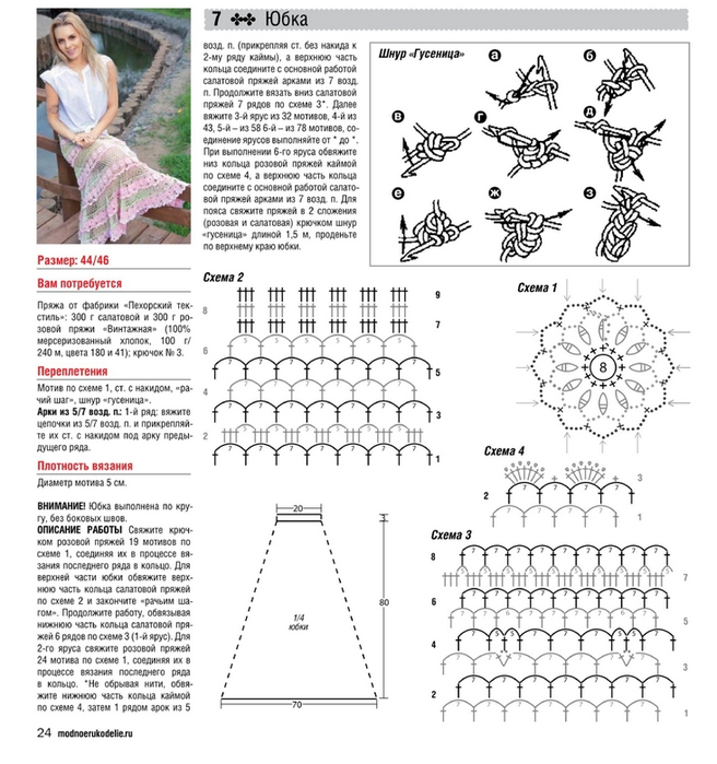 Юбка крючком лада схемы и описание
