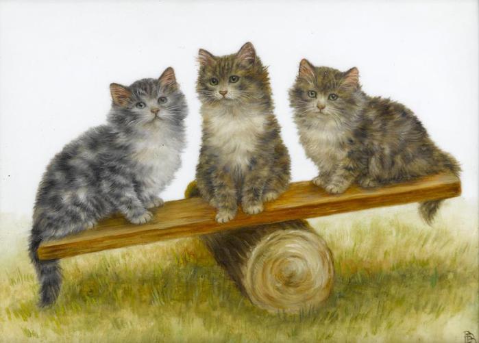 THREE KITTENS IN A HAMMOCK; THREE KITTENS ON A SEE-SAW (700x501, 42Kb)