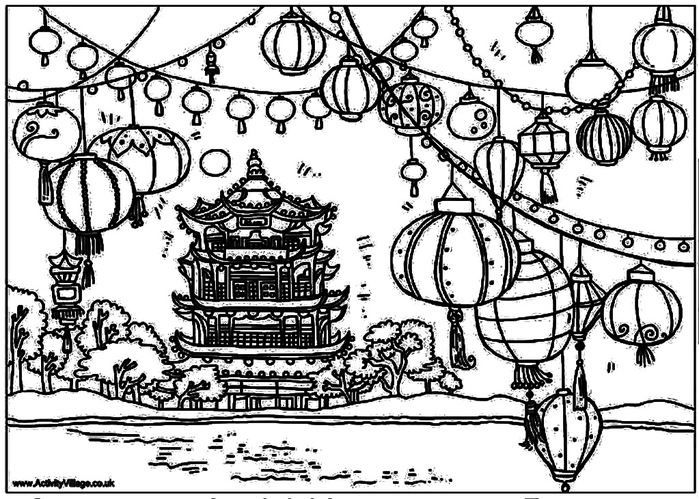 chinese_lanterns_scene_coloring_page (700x499, 167Kb)
