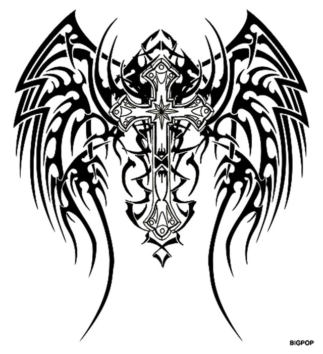 tribal_wings_cross_design_by_twz-1 (640x700, 116Kb)