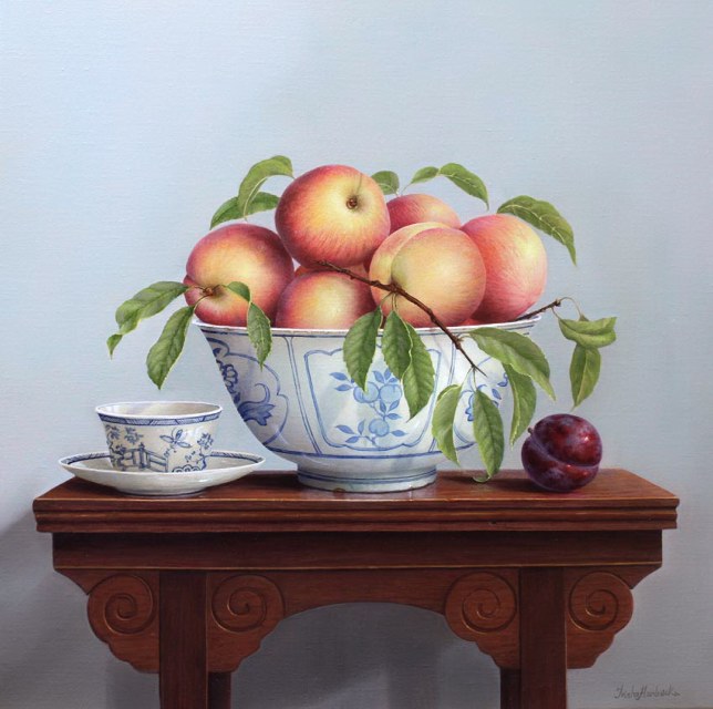 Peaches Teabowl & Table (644x640, 71Kb)