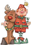  Rudolph and Elf (394x576, 80Kb)