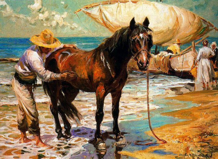 Juan González Alacreu  -  El baño del caballo (700x510, 111Kb)