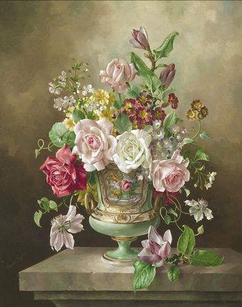 Early Summer Flowers in a Porcelain Vase (350x444, 120Kb)