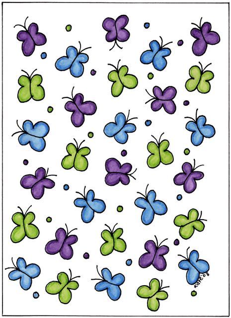 Butterflies and Flowers - Painted - BGD Butterflies (465x640, 69Kb)