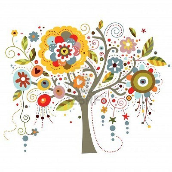 7615558-a-tree-richly-adorned-with-whimsical-flowers (700x700, 90Kb)