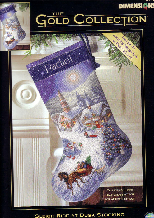 17  Sleigh Ride at Dusk Stocking (495x700, 538Kb)