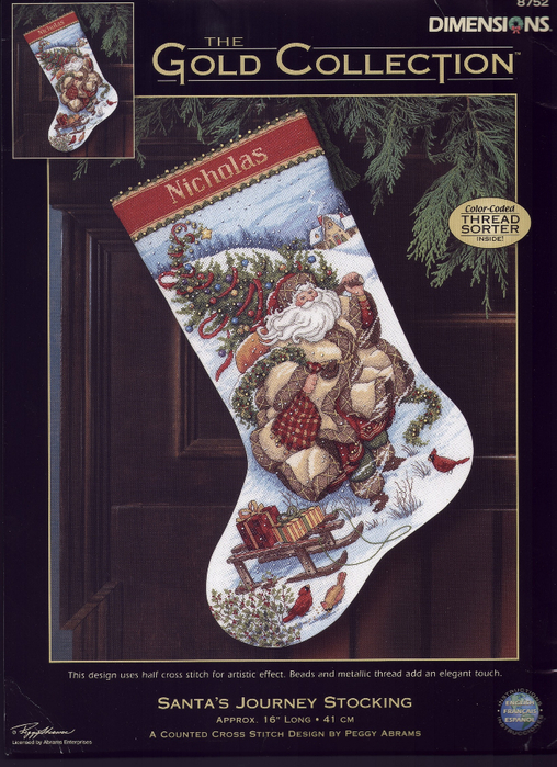 25  8752_Santa's_Journey_Stocking (508x700, 465Kb)