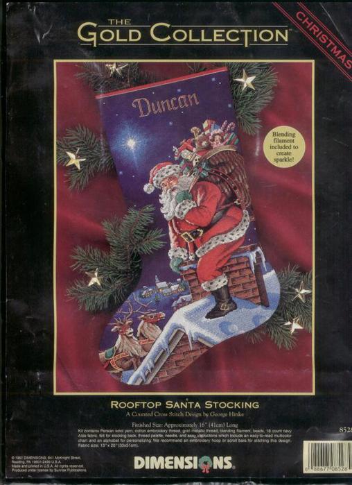 39  8528 rooftop santa stocking (508x700, 62Kb)