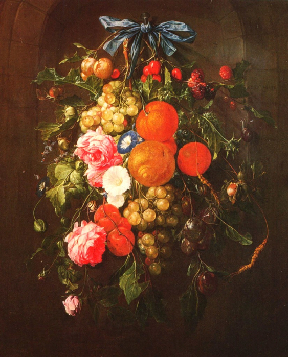1Heem 1631-1695, Cornelis de, Netherlands Still life with Flowers (563x700, 467Kb)