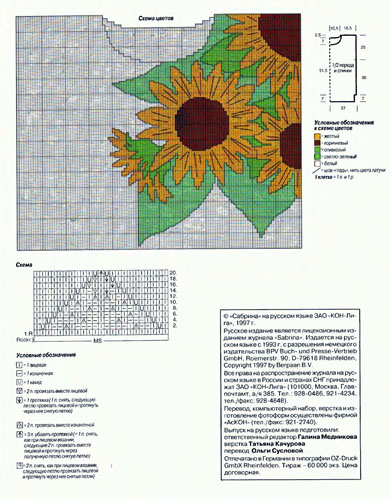 Коврик подсолнух крючком схема и описание