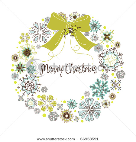 stock-vector-vintage-christmas-wreath-made-from-snowflakes-66958591 (450x470, 88Kb)