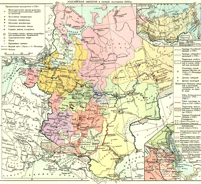 Карта российская империя при петре 1 европейская часть карта