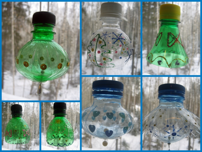 Новогодние елочки из пластиковых бутылок