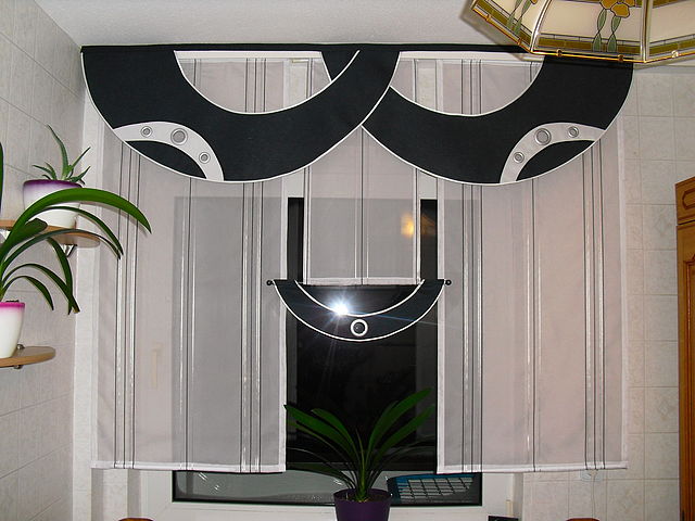Дизайн штор черно белые цвета
