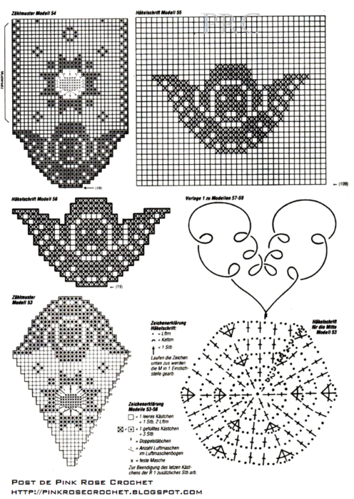 Centrinho Caminho e Anjo em Crochet Filet. gr (496x700, 471Kb)