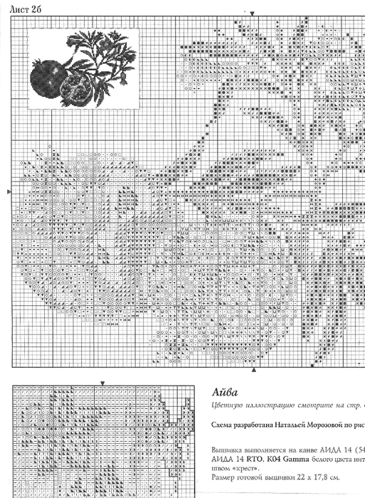 Вышивка крестом гранат схема
