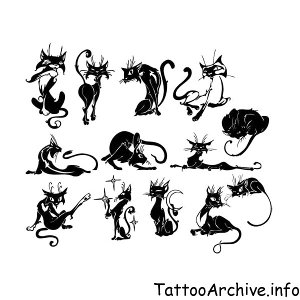 Эскизы татуировок (кошки). Обсуждение на LiveInternet - Российский Сервис  Онлайн-Дневников