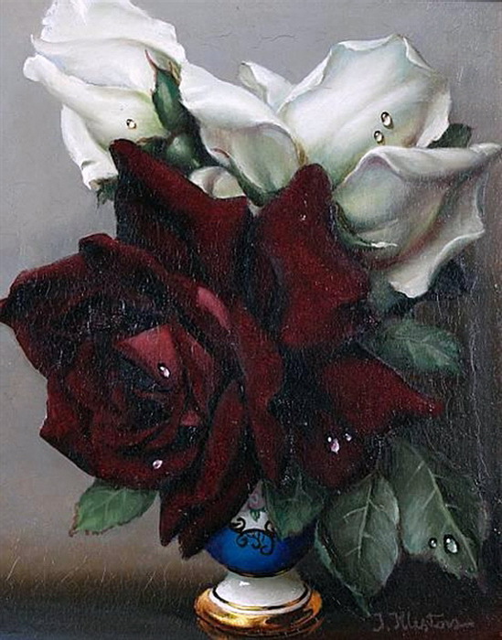 STILL LIFE WITH ROSES, RED AND WHITE (549x700, 130Kb)