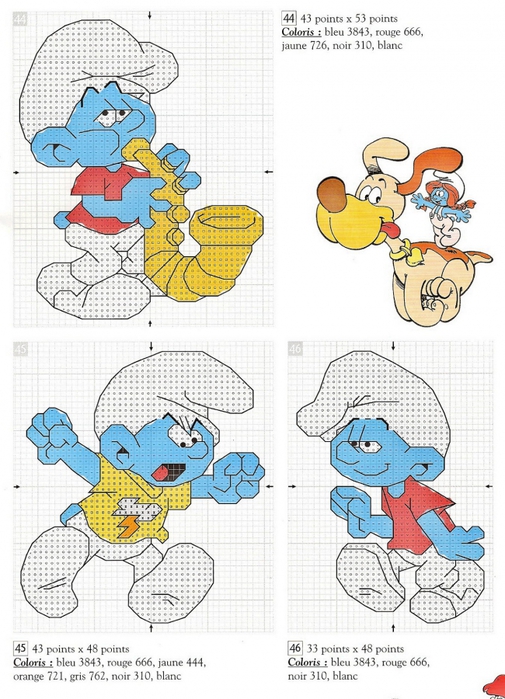 Смурфики крючком схема и описание