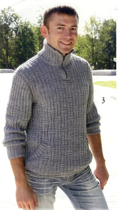 Как связать спицами мужской свитер