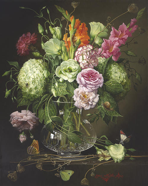 Fresh Bouquet and Crystal Vase (500x626, 112Kb)