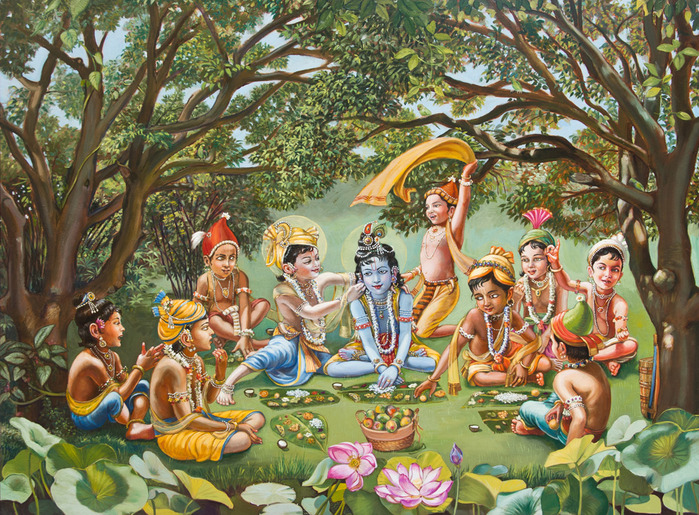 Krishna eats lunch with his friends RTP, no frame (700x515, 256Kb)