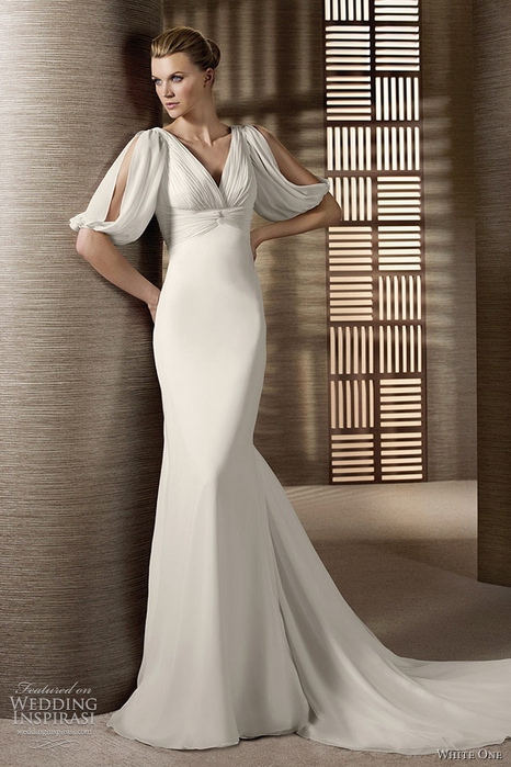 white-one-drape-sleeve-wedding-dress (466x700, 231Kb)