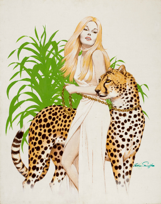 Beauty with a Cheetah (555x700, 487Kb)