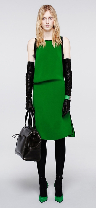 Reed Krakoff PF12 Green Dress (324x700, 96Kb)