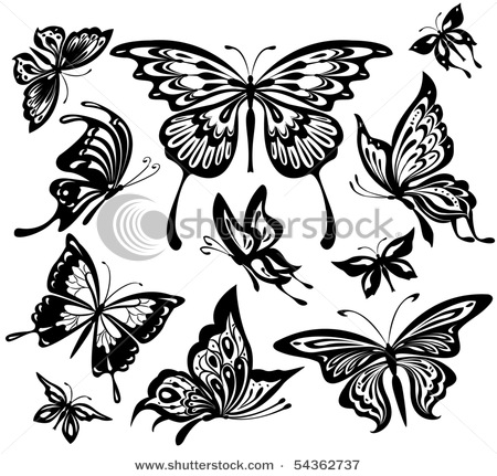 stock-vector-black-and-white-butterflies-54362737 (450x431, 75Kb)