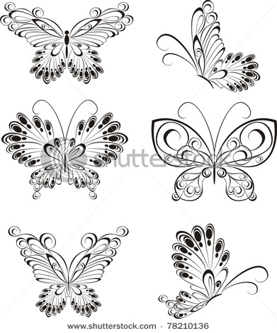 stock-vector-set-of-black-and-white-butterflies-78210136 (391x470, 66Kb)