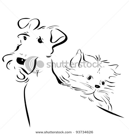 stock-vector-doggy-and-kitty-silhouettes-93734626 (450x470, 32Kb)