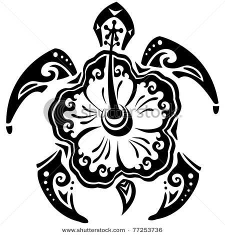 stock-vector-tribal-tattoo-turtle-and-flower-hibiscus-77253736 (450x470, 59Kb)