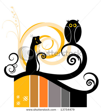 stock-vector-vector-stripes-design-with-cat-and-owl-silhouette-13754479 (424x470, 51Kb)